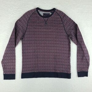 Ted Baker London‎ Sweatshirt Mens 4 Blue Red Geometric Crewneck Long Sleeve *